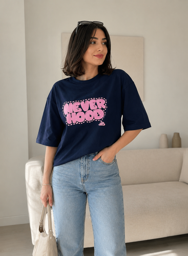 تیرشت زنانه باکسی طرح never