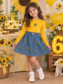 ست دخترونه بلوز و دامن جین آفتابگردون 🌻