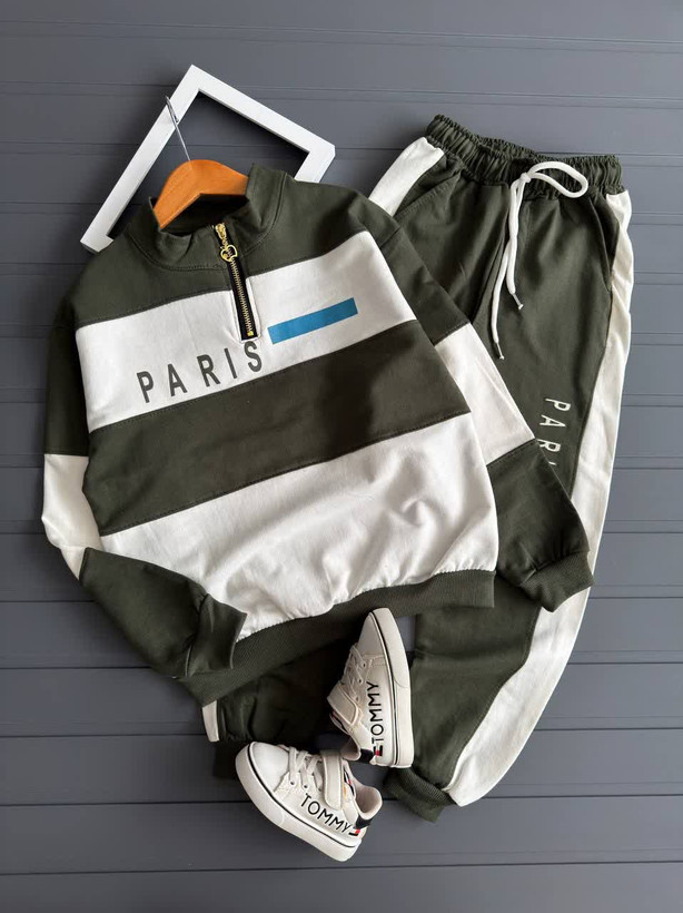 ست بلوز و شلوار پسرونه سایزبزرگ PARIS